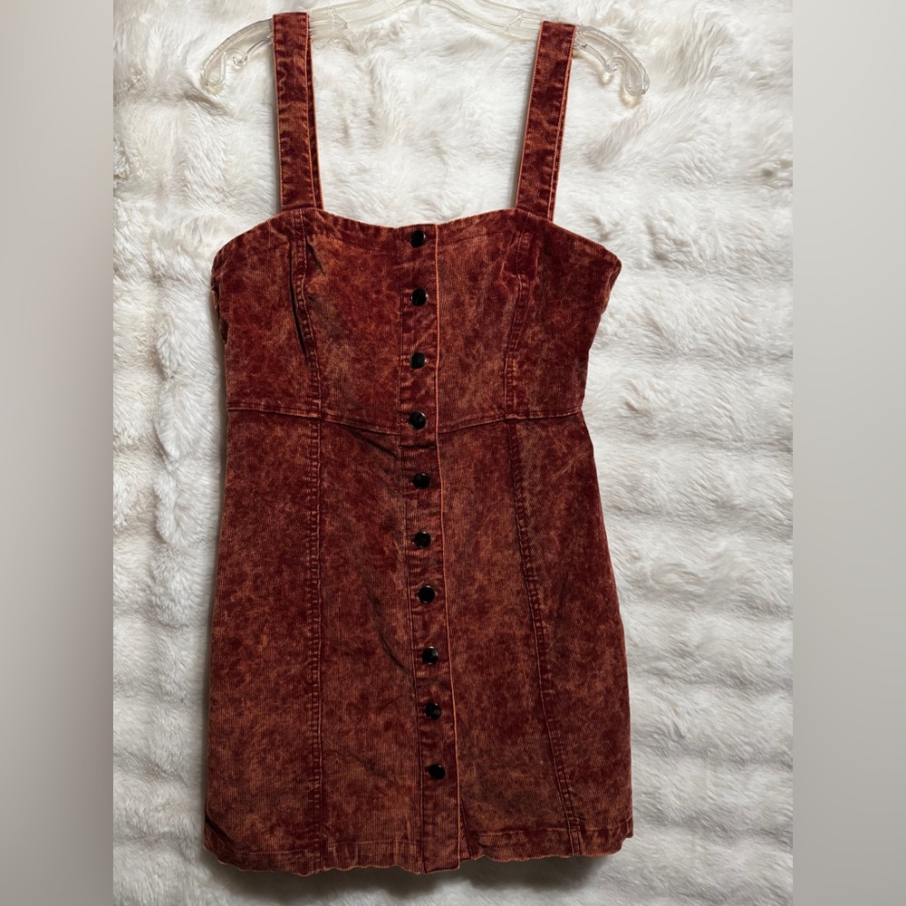 Aeropostale Rust-Brown Button Front Mini Dress